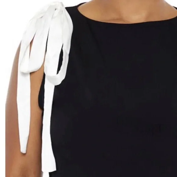 Forever 21 Black Tank Top with White Tie Straps - Picture 2 of 13